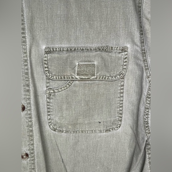 90s Faded Glory Heavy Long Sleeve Button Up Medium Gray - Picture 4 of 8